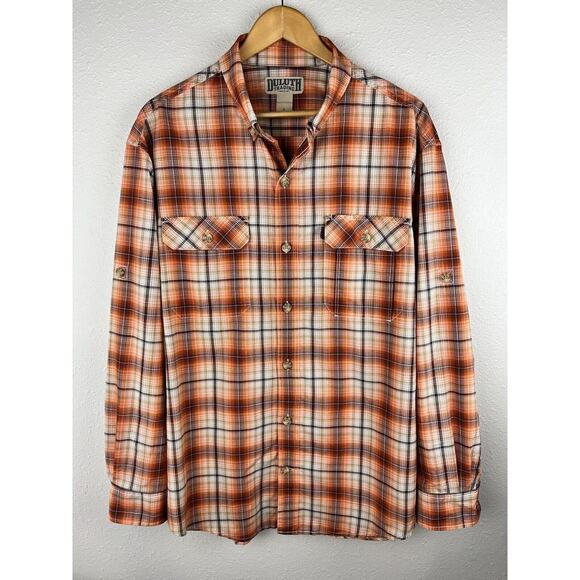 Duluth Trading Co. Other - Duluth Trading Large Orange Plaid Long Sleeve Button Down Shirt
